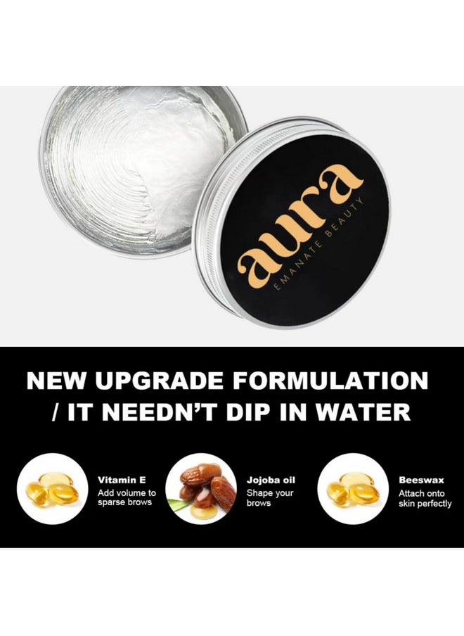 AURA - Eyebrow Wax Clear By Aura, Eye Brow Gel For Lamination Effect, Eyebrow Wax With Applicator Brush, Brow Lamination Kit, Soap Brows Lift Waterproof, Cera De Cejas - Image 1