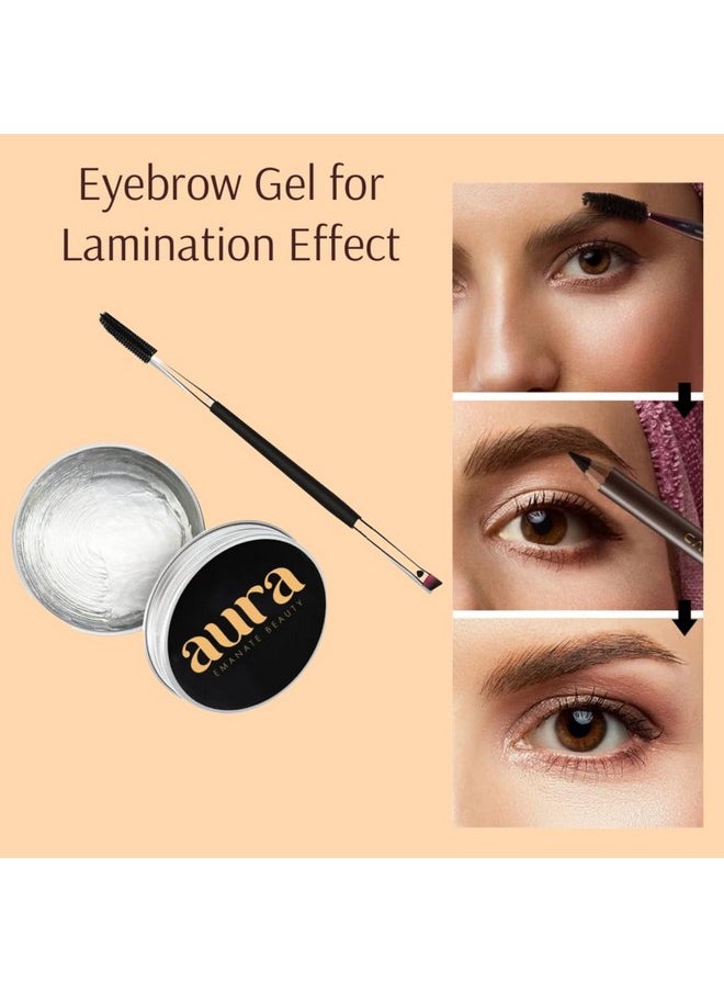 AURA - Eyebrow Wax Clear By Aura, Eye Brow Gel For Lamination Effect, Eyebrow Wax With Applicator Brush, Brow Lamination Kit, Soap Brows Lift Waterproof, Cera De Cejas - Image 1