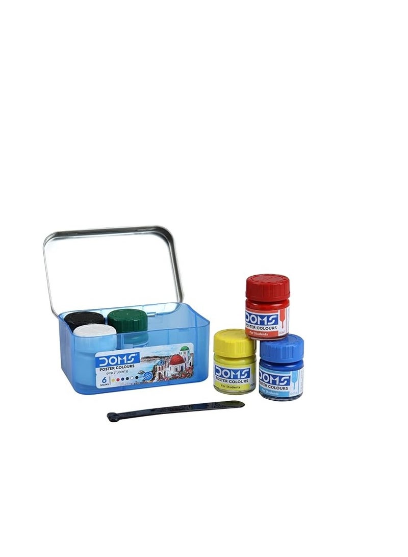 Doms Poster Colours 6 Shades + One Agitator in Tin Box - Image 2