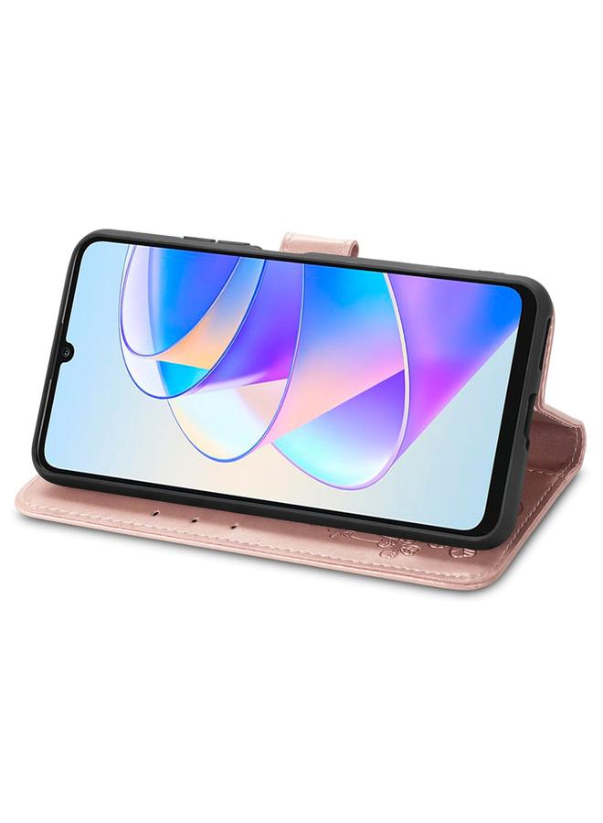 S-TOP Case For Honor X7a Four-leaf Clasp Embossed Leather Phone Case - Image 4