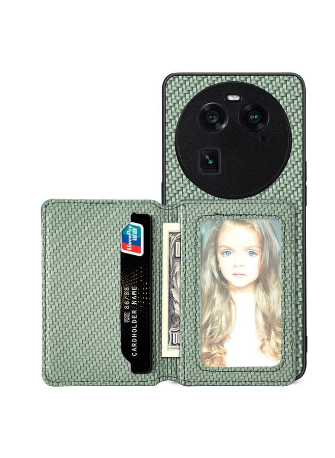 S-TOP Case For OPPO Find X6 Carbon Fiber Magnetic Card Bag Phone Case - Image 1