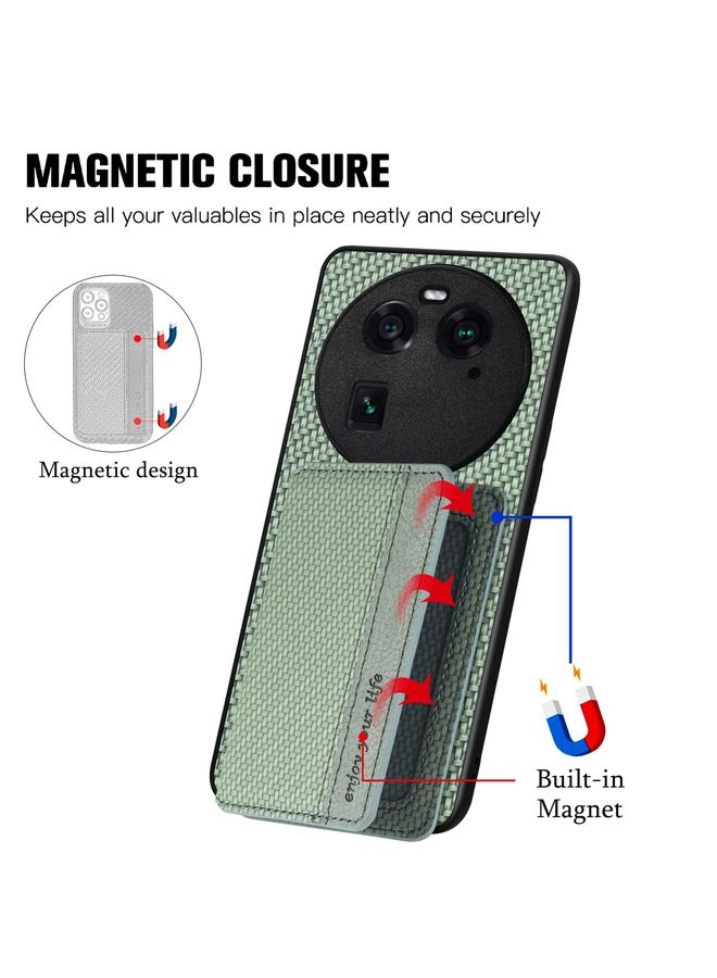 S-TOP Case For OPPO Find X6 Carbon Fiber Magnetic Card Bag Phone Case - Image 3