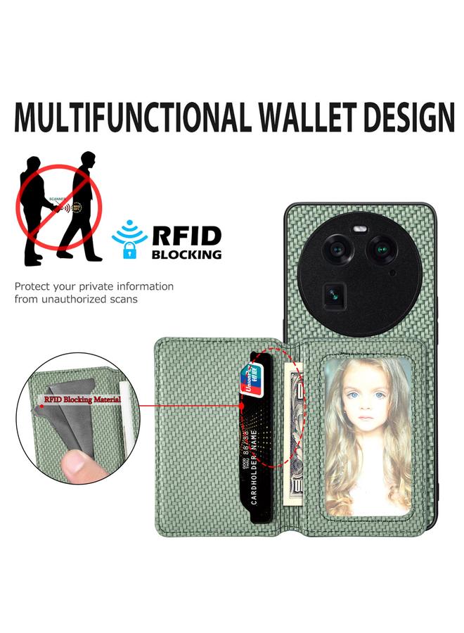 S-TOP Case For OPPO Find X6 Carbon Fiber Magnetic Card Bag Phone Case - Image 4