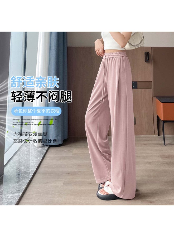 Hstyle Copper Ammonia Rayon Instant Cooling Soft Wide-leg Pants For Women - 2025 Summer Thin Versatile Slim-fit Casual Trousers - Image 5