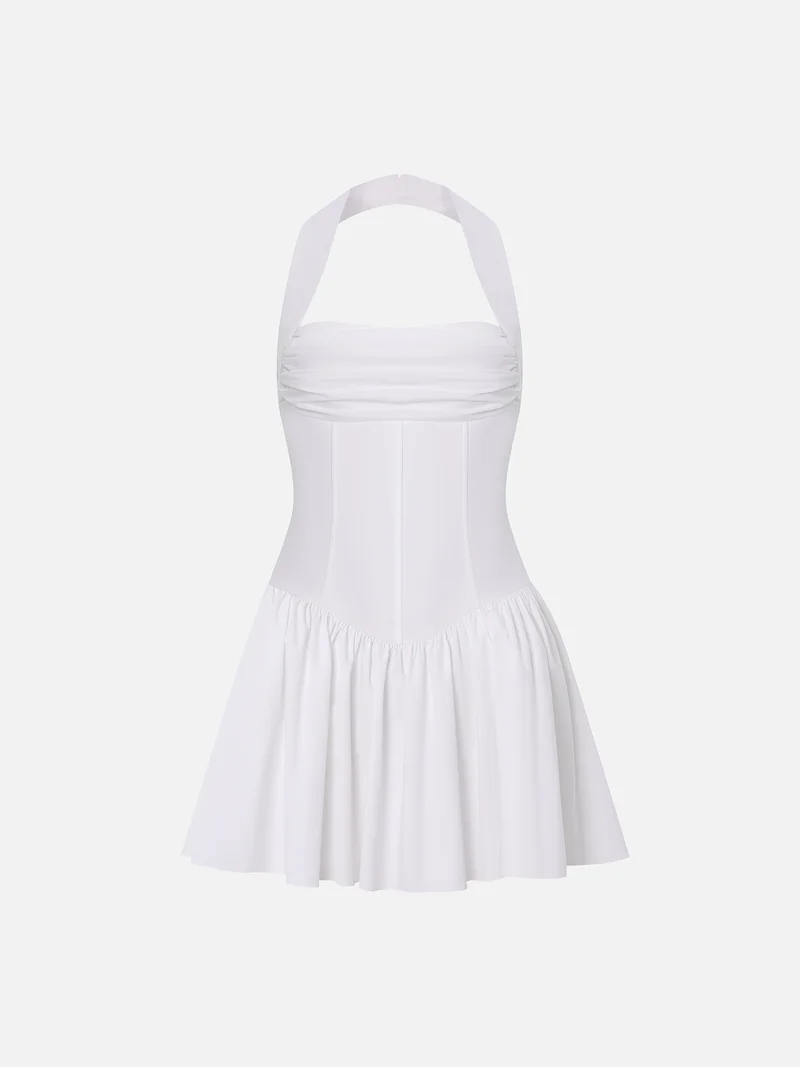 Lichi Mini strappy dress with corset bodice