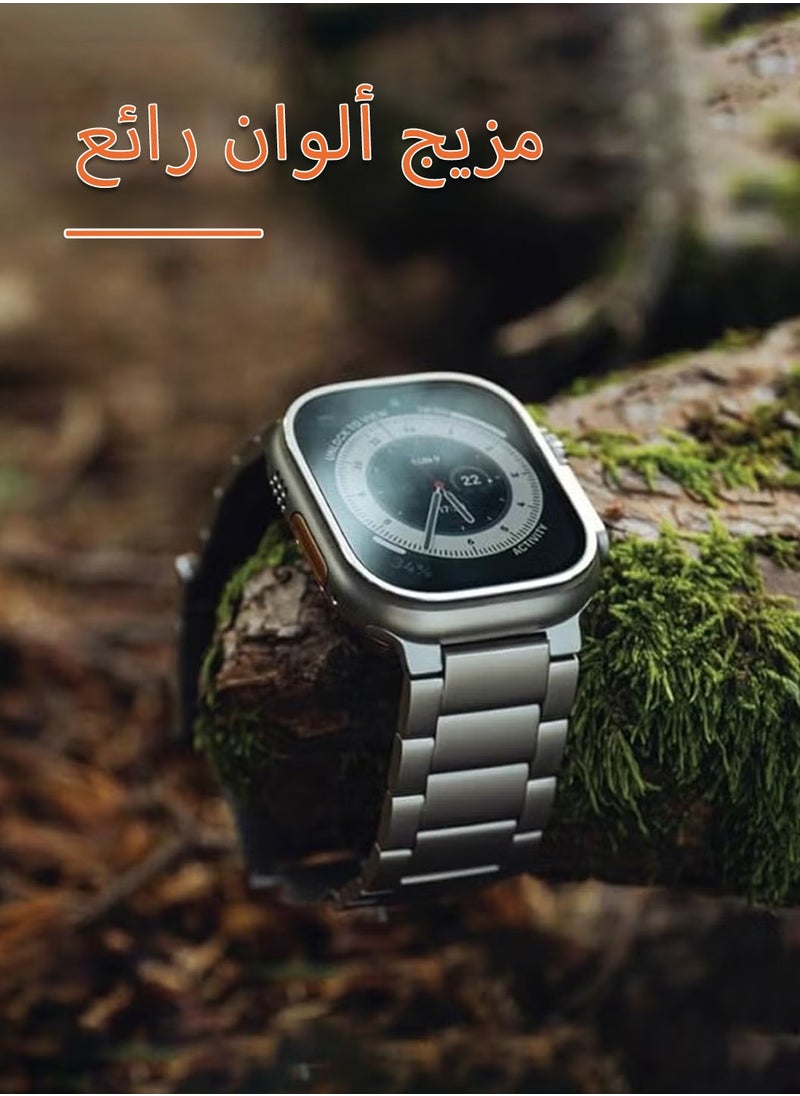 LEOKOR Titanium Band T01 (Max)-Compatible,for Apple Watch ULTRA 49mm,Titanium Metal Watch Strap with Double Button Clasp,for iWatch Bands  - Image 3