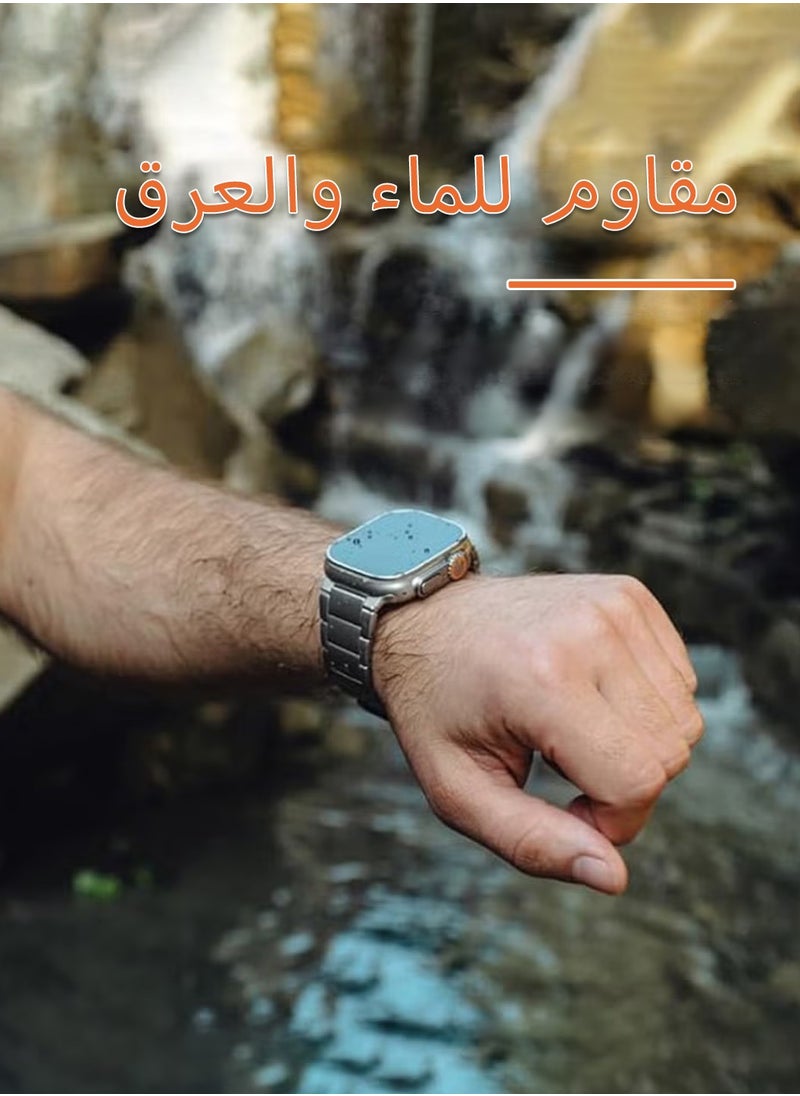 ليوكور - سوار تيتانيوم T01 (ماكس) - متوافق مع ساعة Apple Watch ULTRA مقاس 49 مم، حزام ساعة من معدن التيتانيوم مع مشبك زر مزدوج، لأساور iWatch - Image 1