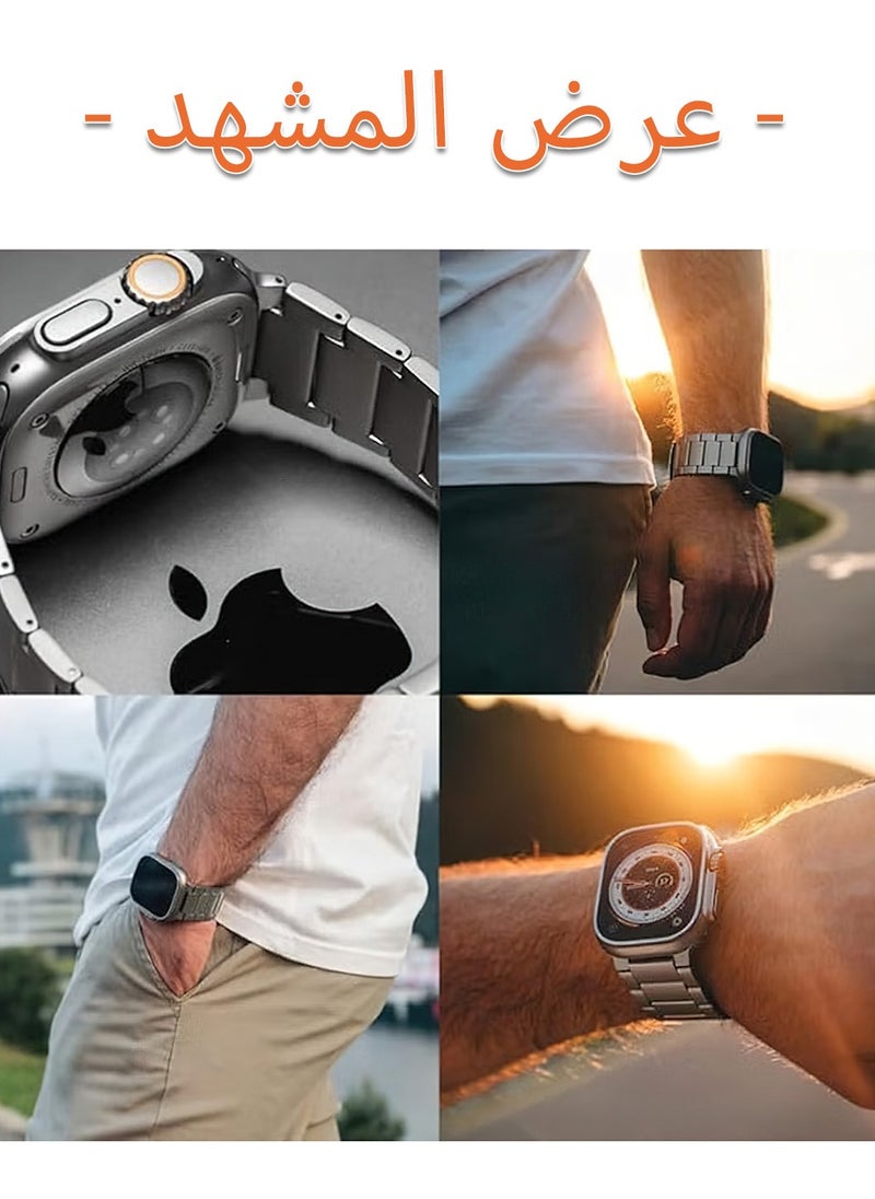 ليوكور - سوار تيتانيوم T01 (ماكس) - متوافق مع ساعة Apple Watch ULTRA مقاس 49 مم، حزام ساعة من معدن التيتانيوم مع مشبك زر مزدوج، لأساور iWatch - Image 1