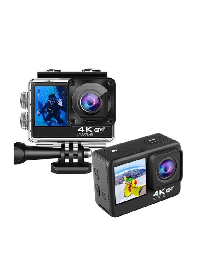 كاميرا رياضية فائقة الوضوح بدقة 4K و20 ميجابكسل، مزودة باتصال واي فاي، ومقاومة للماء حتى عمق 30 مترًا، وعدسة بزاوية واسعة 170 درجة، - Image 1