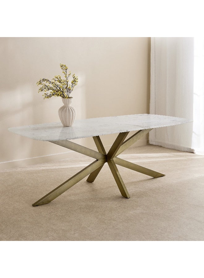 Home Box Genuine Marble Top Dining Table for 8 - Image 1