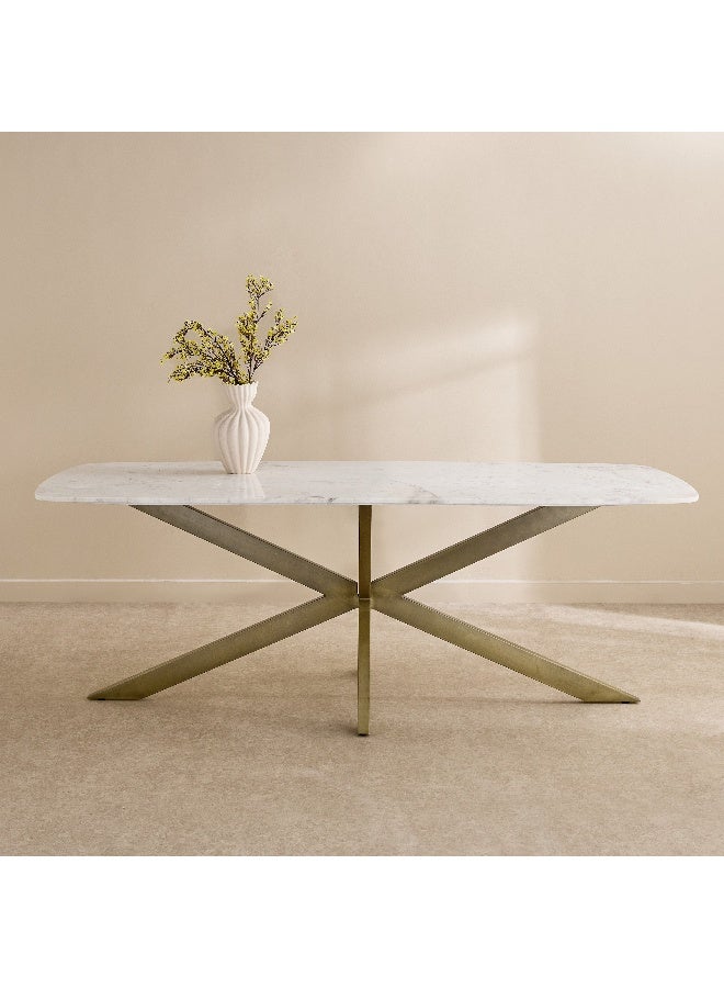 Home Box Genuine Marble Top Dining Table for 8 - Image 2