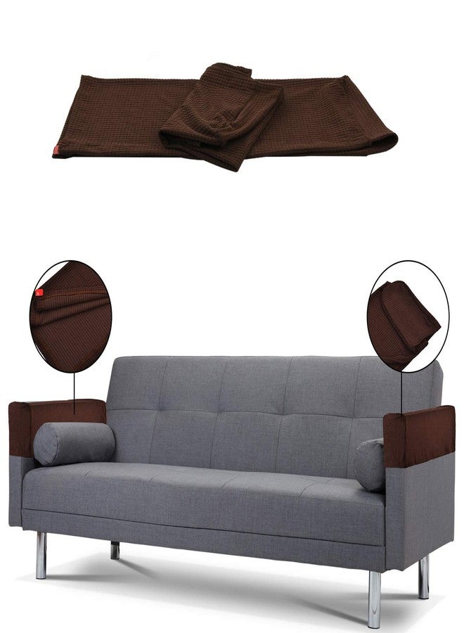 سي ام غطاء مسند ذراع الأريكة المضاد للانزلاق والغبار، غطاء مطاطي للأريكة والكراسي القابلة للإمالة، واقي للأريكة، زوج واحد (بني داكن) - Image 4