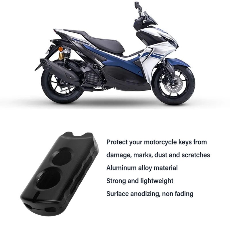 Aluminum Alloy Motorcycle Key Fob Protector Cover Black - Image 4