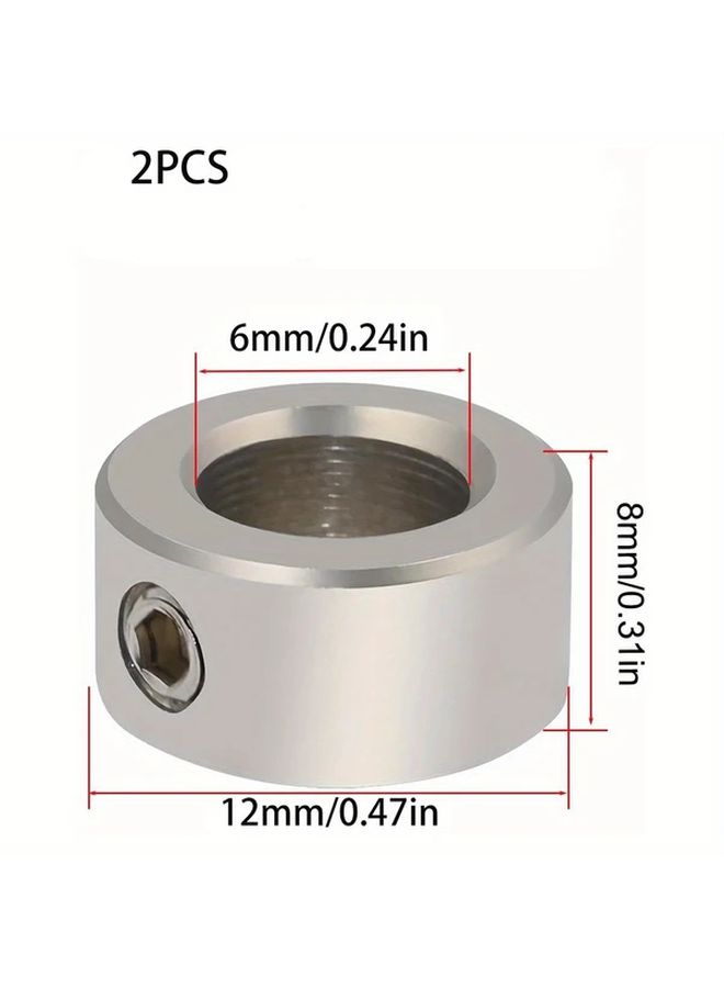 2 Pcs 6mm Drill Bit Limit Rings Precision Depth Fixer 7 Size Models Metal Positioning Rings - Image 5