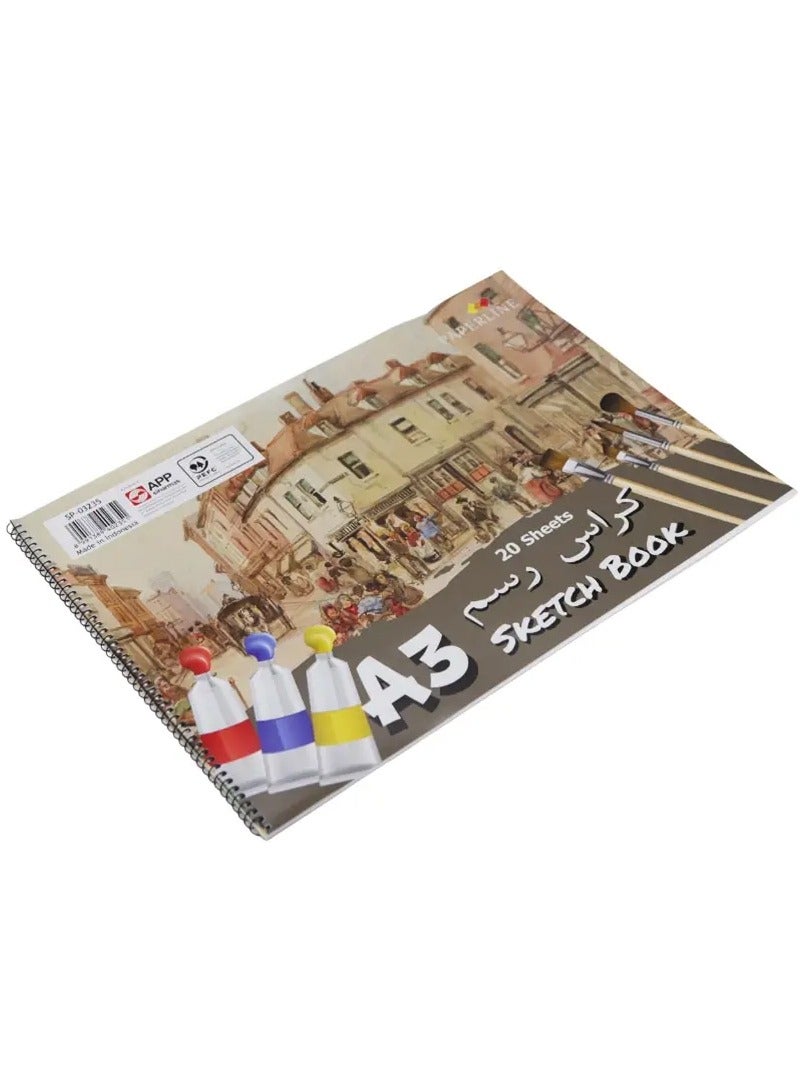 Paperline Sketch Book Plain Painting Drawing Notebook A3 Size - 20 Sheets - Image 2
