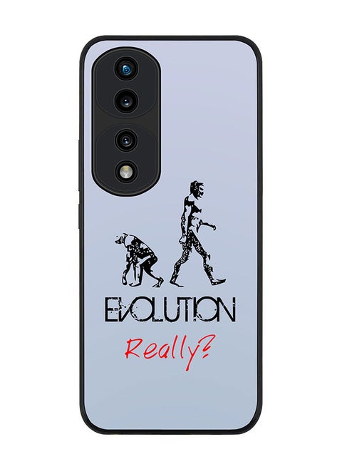 Rugged Black edge case for Honor 70 Pro Slim fit Soft Case Flexible Rubber Edges Anti Drop TPU Gel Thin Cover - Evolution Really (Blue)