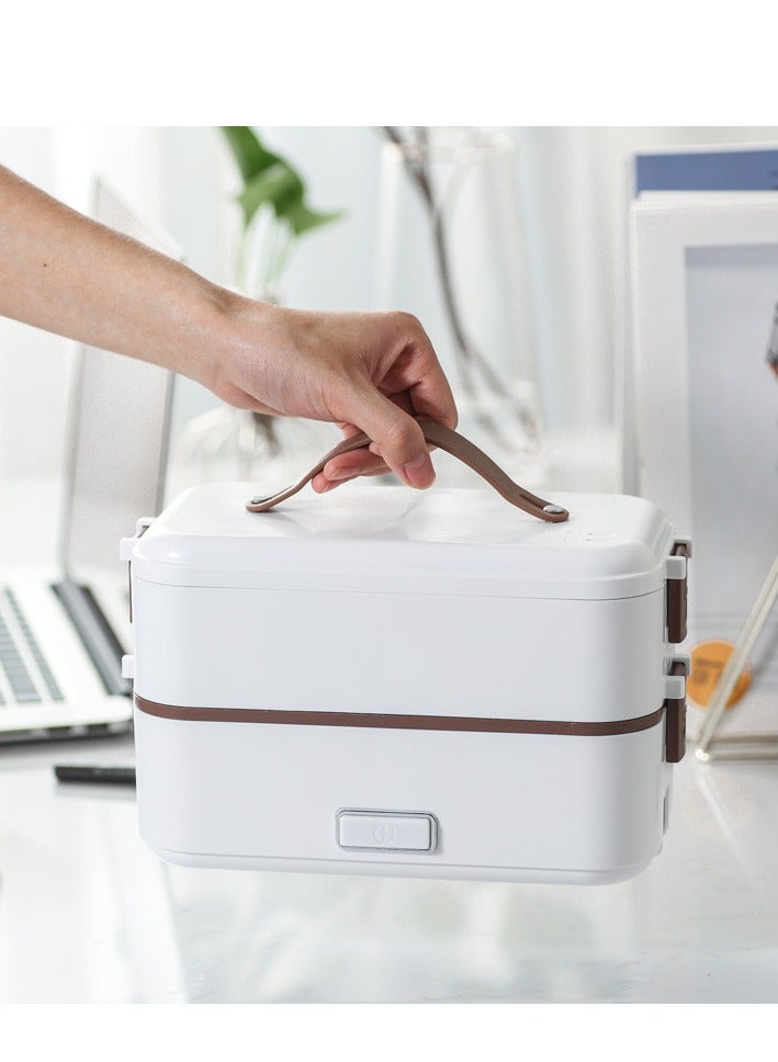 Portable Electric Lunch Box, Plug-in Heated Food Warmer, Double-Layer Stainless Steel Bento Box, Suitable for School, Work, and Travel - Image 2