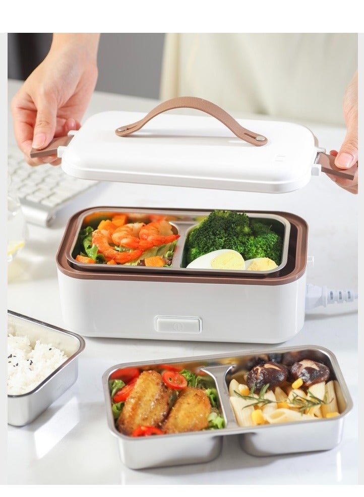 Portable Electric Lunch Box, Plug-in Heated Food Warmer, Double-Layer Stainless Steel Bento Box, Suitable for School, Work, and Travel - Image 1