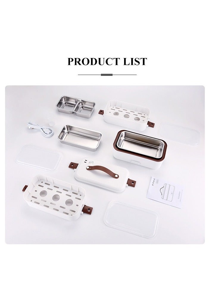 Portable Electric Lunch Box, Plug-in Heated Food Warmer, Double-Layer Stainless Steel Bento Box, Suitable for School, Work, and Travel - Image 4