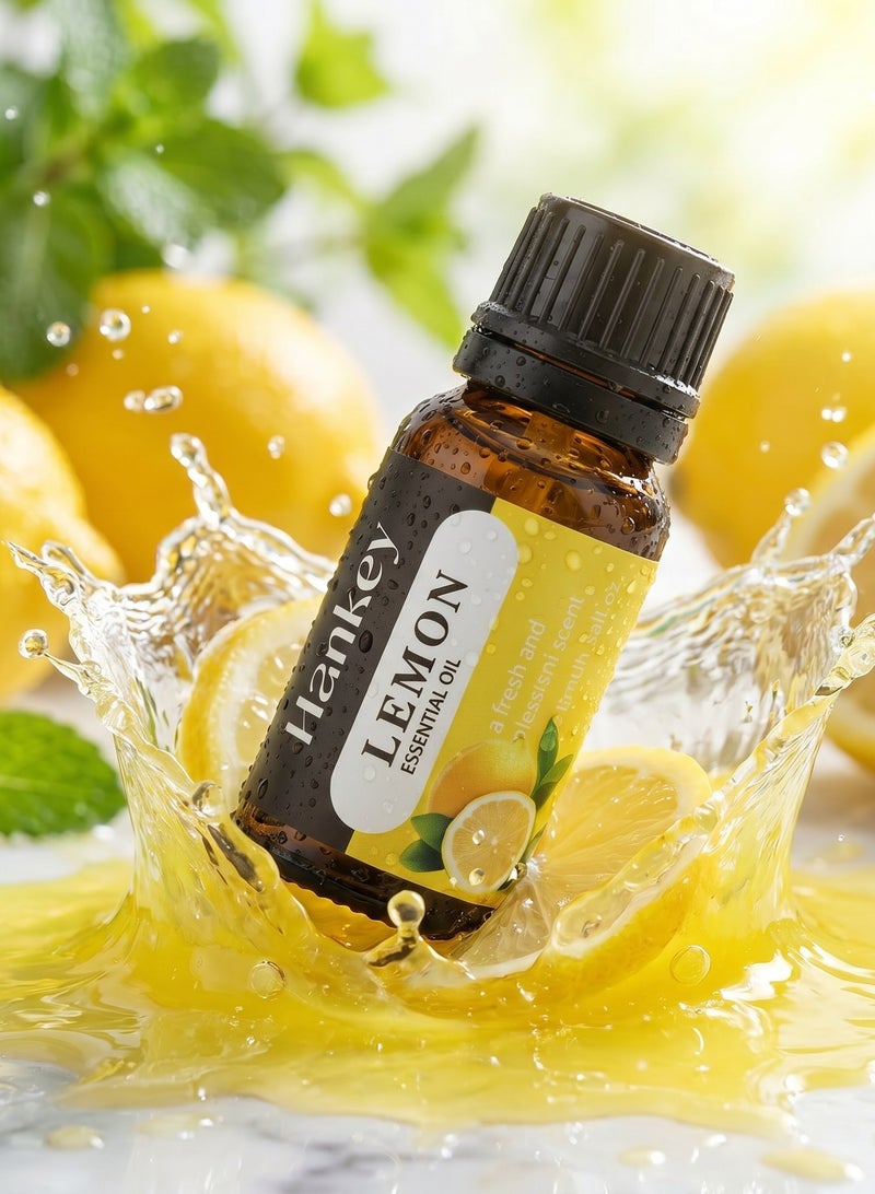 زيت الليمون العطري النقي من هانكي - رائحة حمضيات منعشة ومنشطة - 10 مل - Image 3