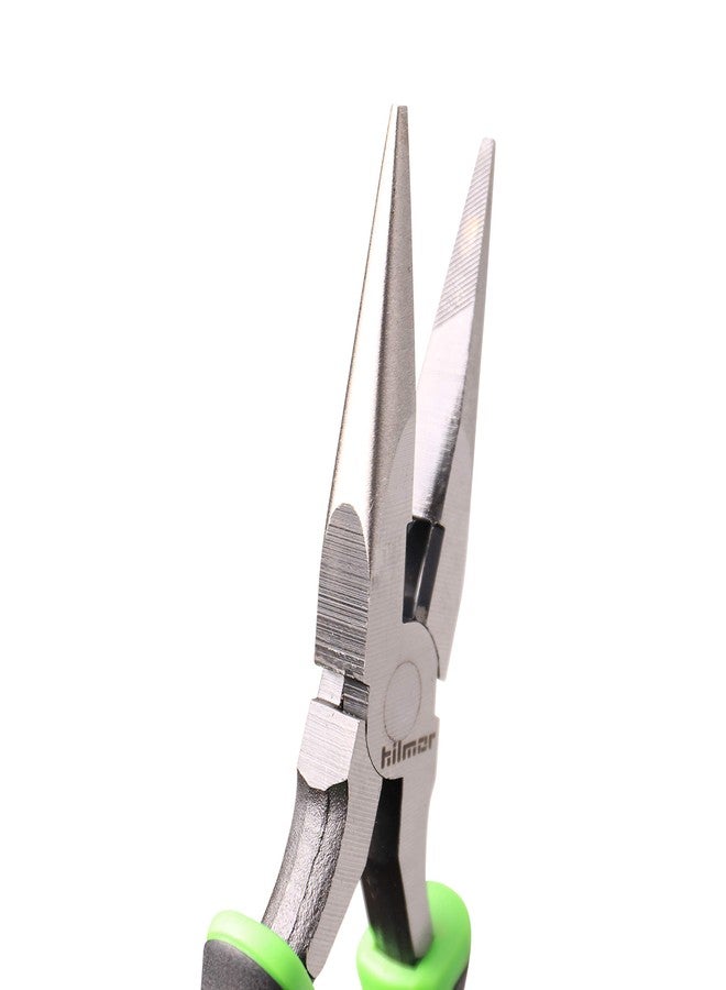 Hilmor 6" Long Nose Pliers with Rubber Handle Grip, Black & Green, LNP6 1885397 - Image 5