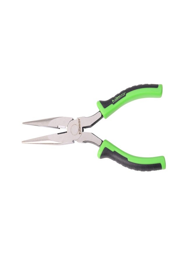 Hilmor 6" Long Nose Pliers with Rubber Handle Grip, Black & Green, LNP6 1885397 - Image 3
