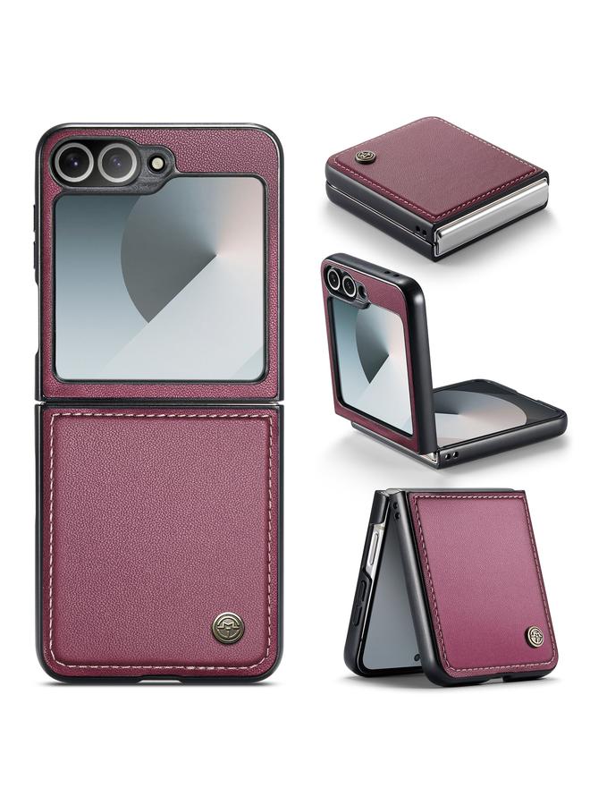 The Bros Case For Samsung Galaxy Z Flip6 5G 023 Butterfly Buckle Litchi Texture RFID Anti-theft Leather Phone Case