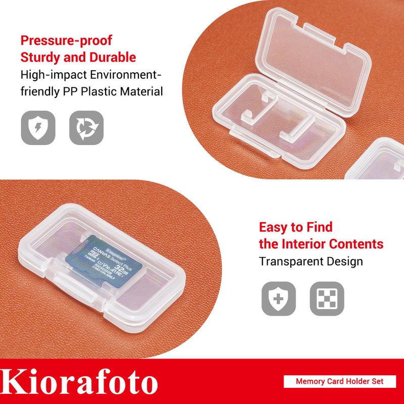 Kiorafoto 18 PCS Multi-Color Clear Plastic Memory Card Holder Case for 18 Micro SD SDXC SDHC TF Cards, Transparent MicroSD MSD Memory Card Case Storage Organizer with Labels - Image 4