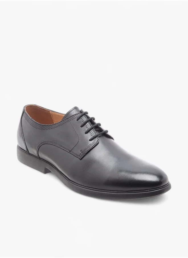 DUCHINI Men's Solid Derby Shoes with Lace-Up Closure