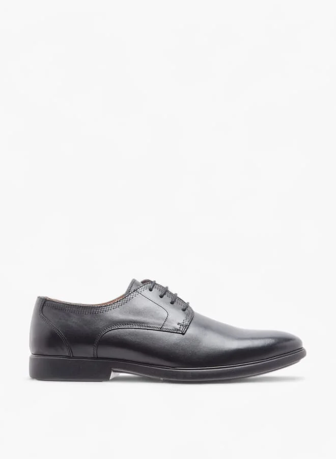 دوتشيني Men's Solid Derby Shoes with Lace-Up Closure
