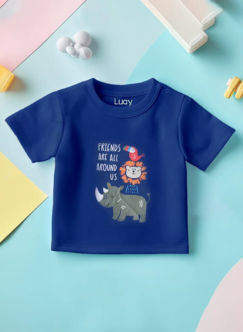 Luay  100%  Cotton  T-Shirts for Boys & Girls Festive Short Sleeve Styles in Vibrant Colors and Patterns for Kids and Toddlers_Regular Fit  | Best Price UAE