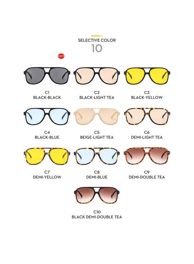 willochra Vintage oversized Double beam 70s Pilot Sunglasses Women Men Classic Large Squared Frame Travel glasses F28, C6, Medium - Image 4