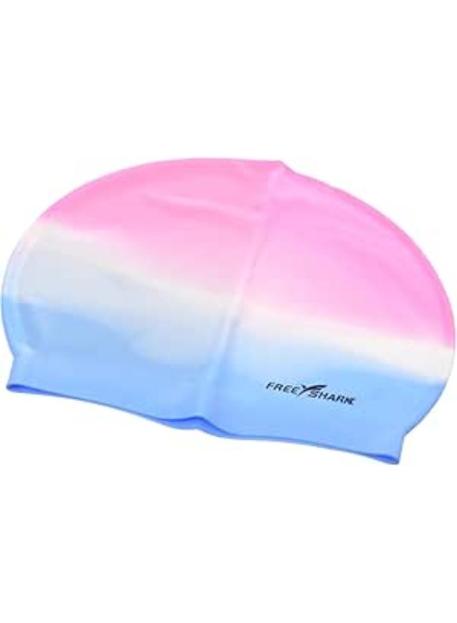 Silicone Swim Cap, Waterproof Swimming Caps for Men and Women, Elastic Adult Swim Cap for Short and Medium Hair - Multicolor - Image 1