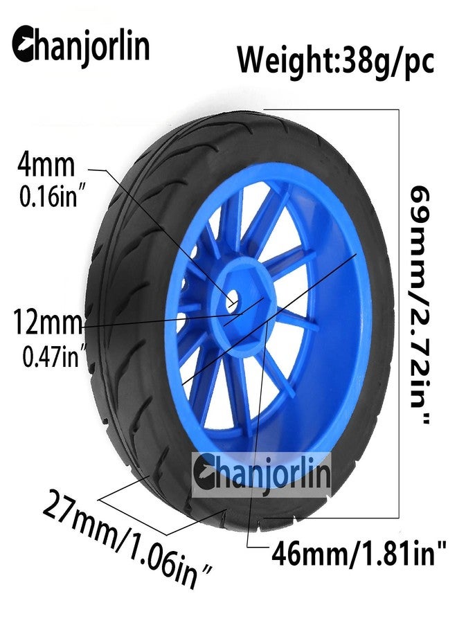 Chanjorlin 1/10 RC On Road Racing Tires and Wheels 12mm Hex OD 2.72'' RC Rally Street Tyres for 1:10 Scale Touring Drift Car Tamiya TT01 TT02 XV01 TA06 A959 PTG2 HPI KYOSHO HSP Traxxas 4PCS (Black) - Image 2