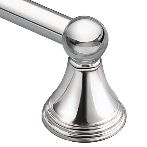 Moen Preston Collection Chrome 24Inch Single Bathroom Towel Bar Wall Mounted Towel Hanger for Bath or Kitchen DN8424CH
