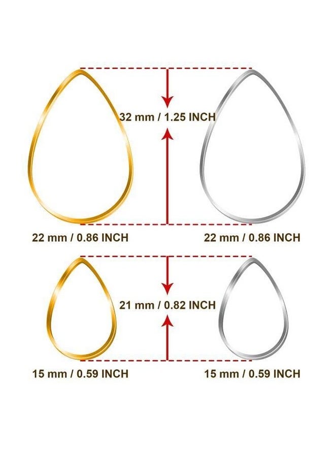 URSMART 72Pcs Teardrop Hoop Earrings For Jewelry Making Diy Crafts Beading Hoop Earring Making Necklace(Rose Gold & White K) (72Pcs White K/Kc Gold)  - Image 1