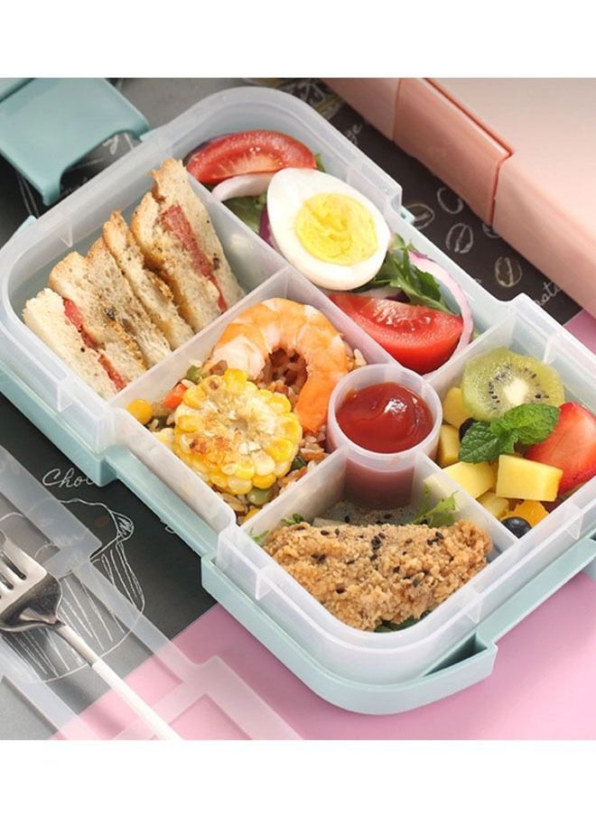 Arabest - Bento Box Durable Leak Proof Lunchbox With 5 Compartments For Kids - Pink - Image 1