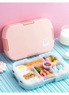 Arabest Bento Box Durable Leak Proof Lunchbox With 5 Compartments For Kids - Pink  - Image 2