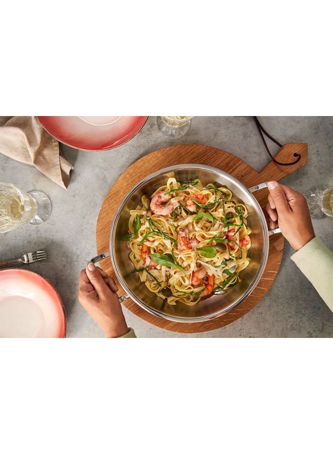 Fissler Original-Profi Collection Stainless Steel Serving Pan Diameter 28 cm 3.0 litres Round Roasting Dish High Rim Uncoated Induction,Silver,084-388-28-100/0 - Image 4