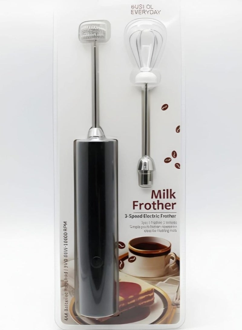 Hongxin Portable Milk Frother with 2 Stainless Steel Heads and 3 Speeds, Frothing Maker for Coffee, Latte, Cappuccino, Hot Chocolate, Matcha and Eggs (Black) - Image 4