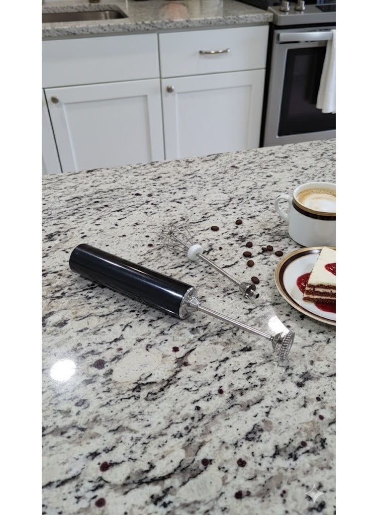 Hongxin Portable Milk Frother with 2 Stainless Steel Heads and 3 Speeds, Frothing Maker for Coffee, Latte, Cappuccino, Hot Chocolate, Matcha and Eggs (Black) - Image 5