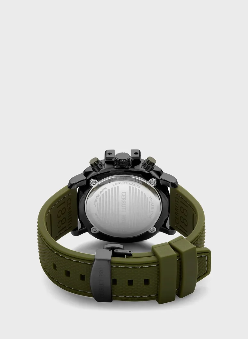 CERRUTI 1881 Silicone Strap Analog Watch