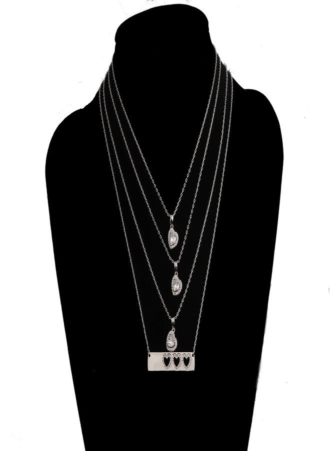 AKTAP Daughter Gifts Mother Daughter Necklace Cubic Zirconia Love Pendant Necklace Mother's Day Gift - Image 2