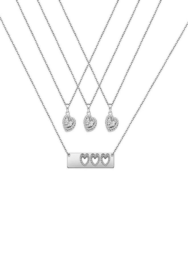 AKTAP Daughter Gifts Mother Daughter Necklace Cubic Zirconia Love Pendant Necklace Mother's Day Gift - Image 1