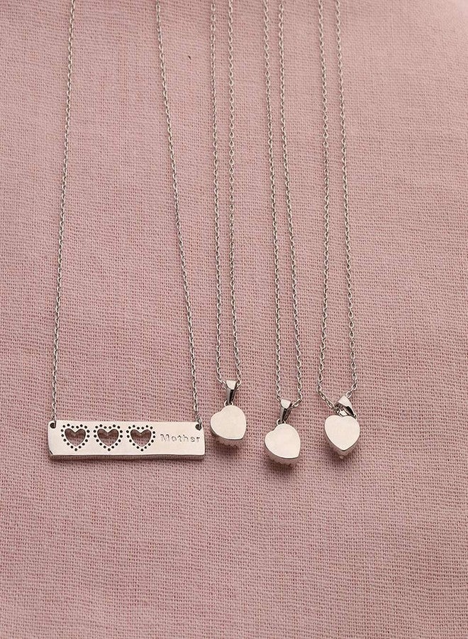 AKTAP Daughter Gifts Mother Daughter Necklace Cubic Zirconia Love Pendant Necklace Mother's Day Gift - Image 3