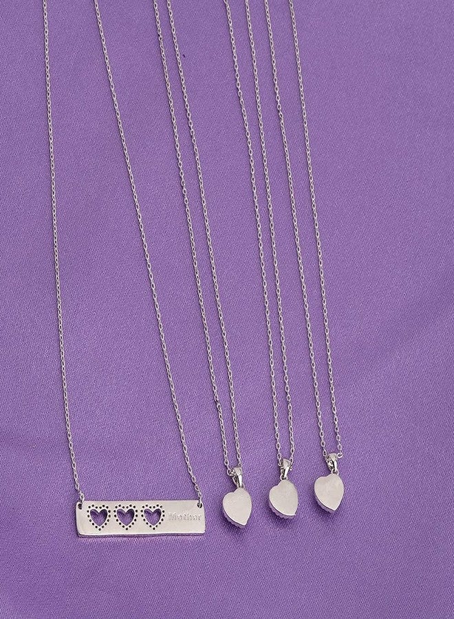 AKTAP Daughter Gifts Mother Daughter Necklace Cubic Zirconia Love Pendant Necklace Mother's Day Gift - Image 4