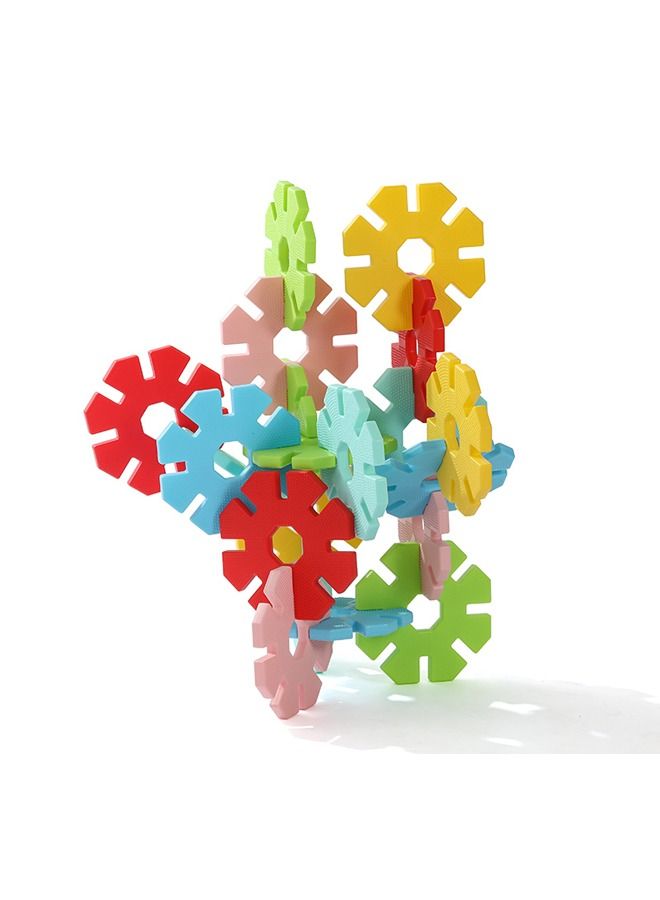 50pcs Education DIY Large Snowflake Building Block Toys Brick Set Preschool Play On The Ground For Kids  - Image 4