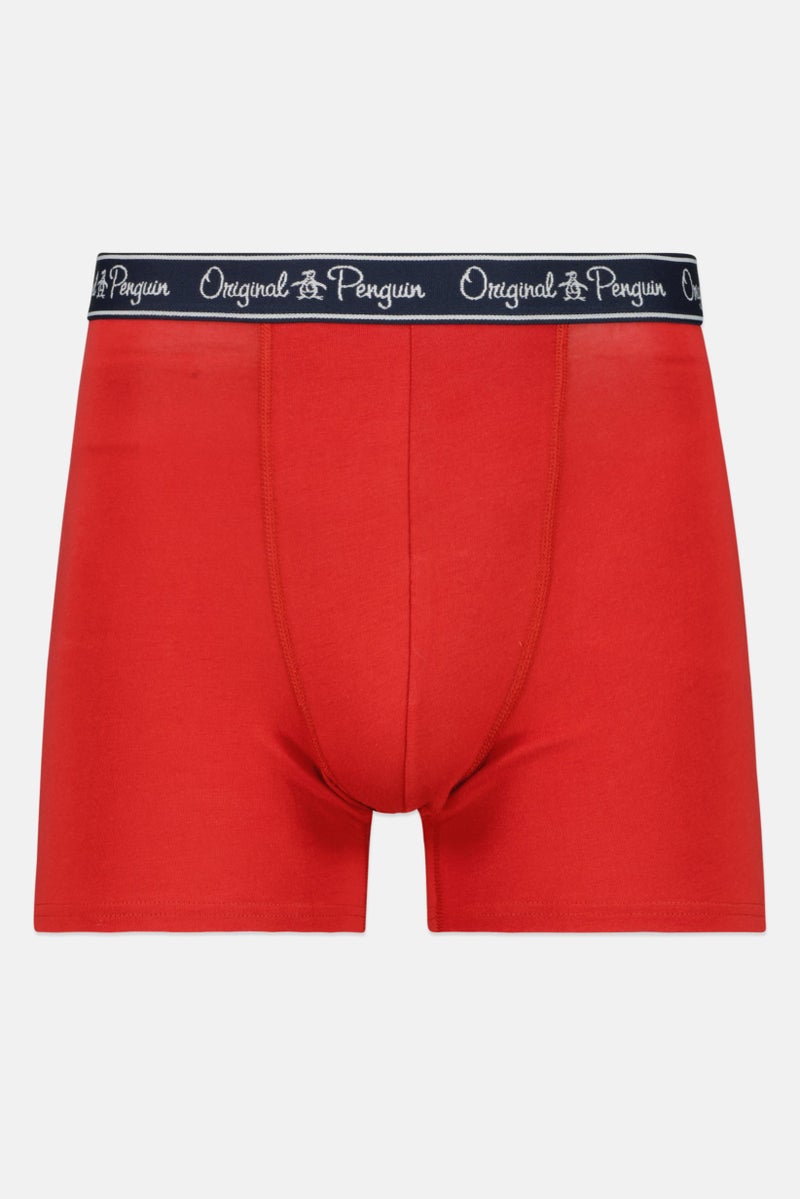 Original Penguin Men 3 Pieces Plain Boxer Briefs, Red  - Image 5