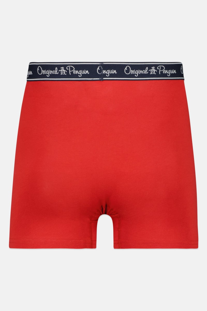 Original Penguin Men 3 Pieces Plain Boxer Briefs, Red  - Image 3