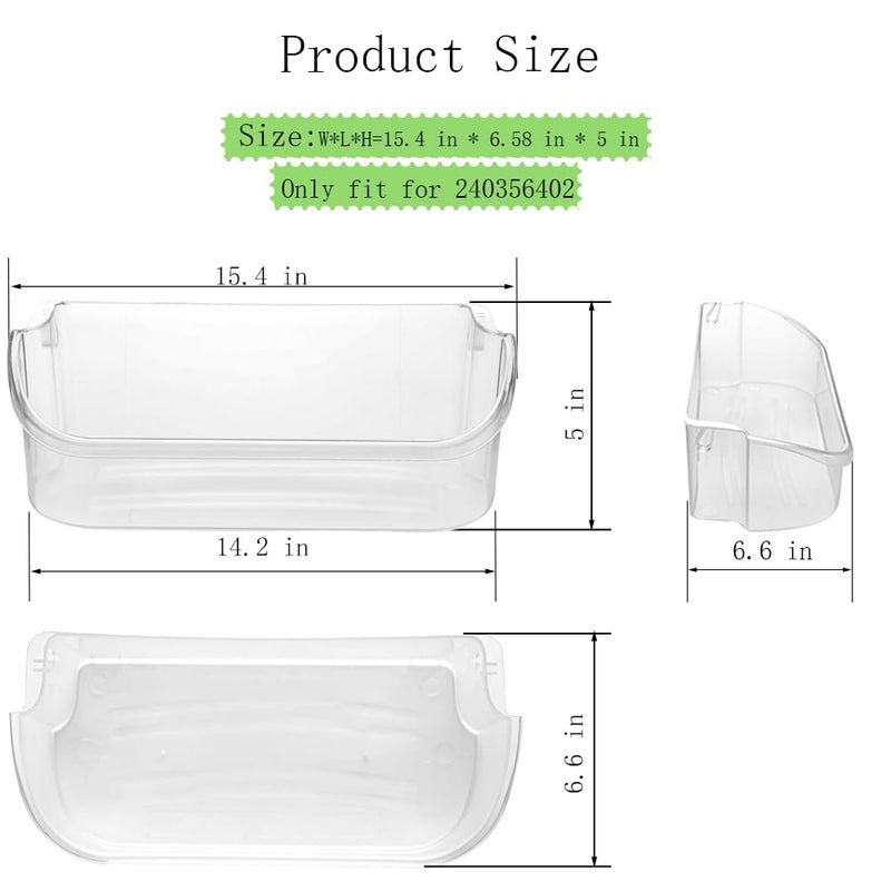 NelsMich Refrigerator Top Door Shelf FFSS2615TP0/1/2/3/4, FFSS2615TS0/1/2/3/5, FFSS2625TS0/1/2/3/5, LGHX2636TF0/4/5, FFSS2615TE0/1/2/3/4, LFSS2612TF0/1/2/3/4 for Frigidaire - Door Bin Replacement.(2-PACK) - Image 3